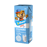 Молоко питьевое ультрапастеризованное для питания детей дошкольного и школьного возраста, обогащенное кальцием с микроэлементами и комплексом из 6 витаминов, 3,2%, Топтыжка 200мл