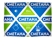 Сметана 15% "Для всей семьи" 250г