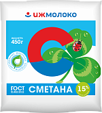 Сметана 15% "Ижмолоко" 450г